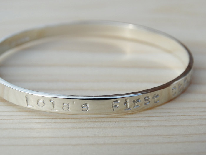 Personalised Silver Snowflake Bracelet For Babies First Christmas - Sterling Silver