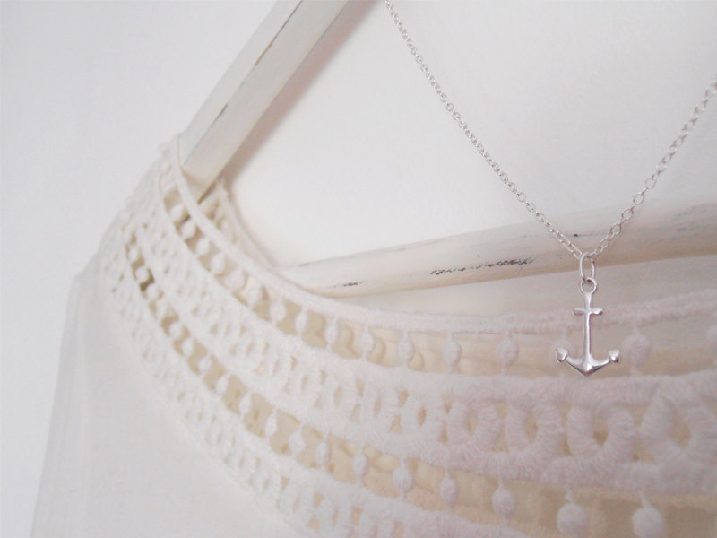 Silver Anchor Necklace - Sterling Silver