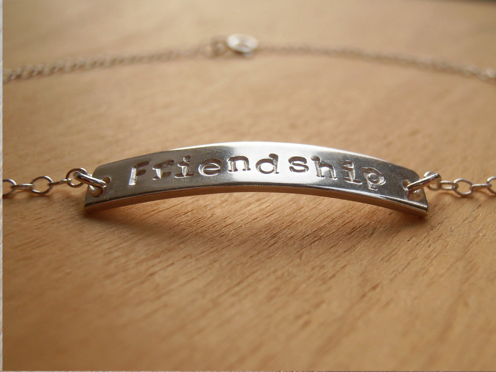Silver Anklet With Stamped Name - Sterling Silver