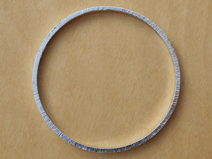 Silver Bangle - Solid Silver Textured Bangle - Sterling Silver