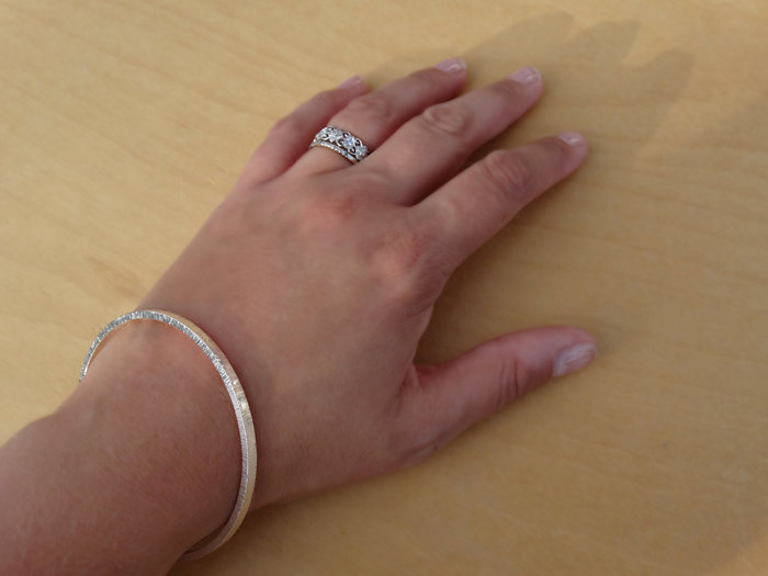 Silver Bangle - Solid Silver Textured Bangle - Sterling Silver