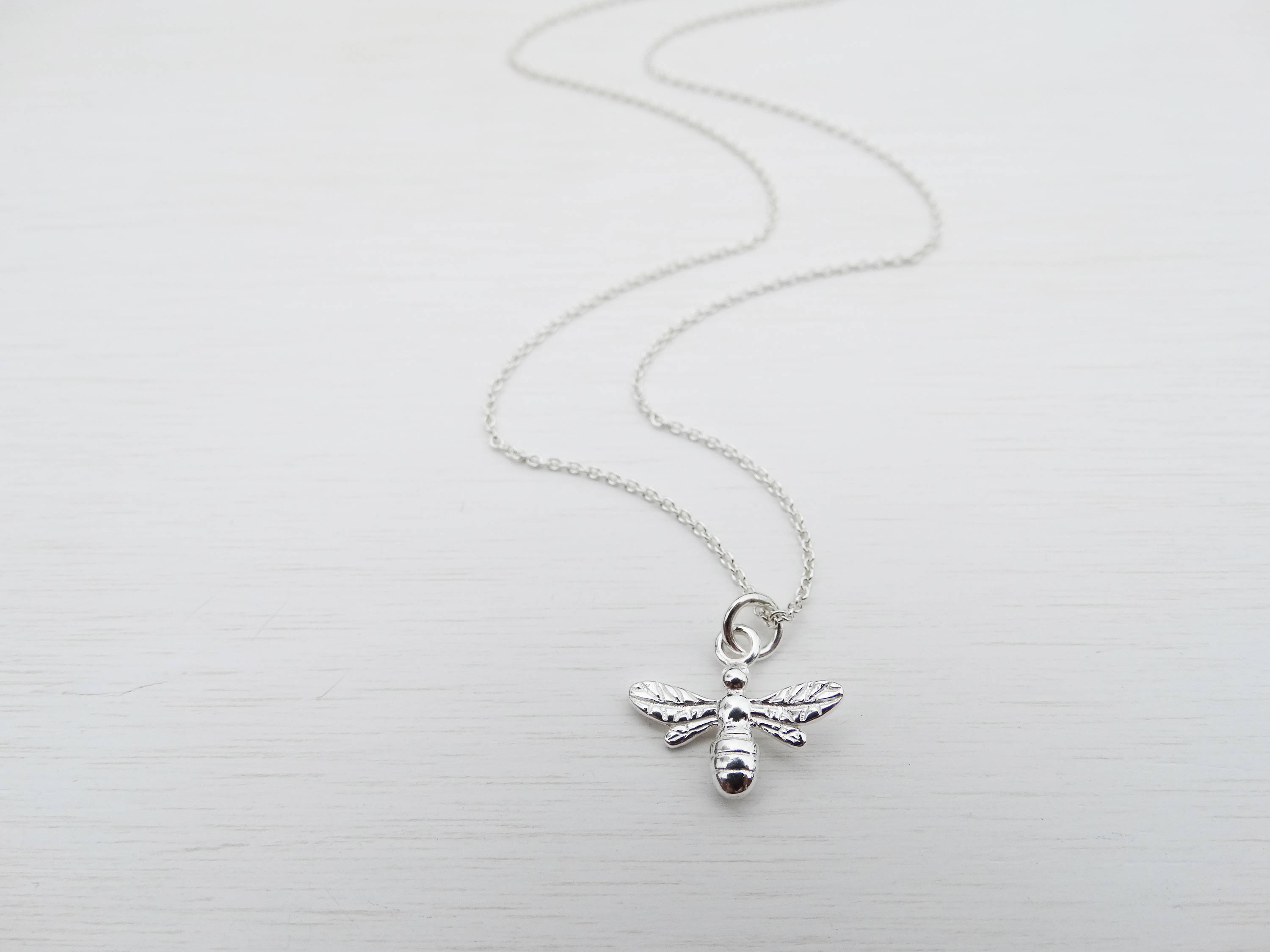Silver Bee Necklace, Sterling Silver