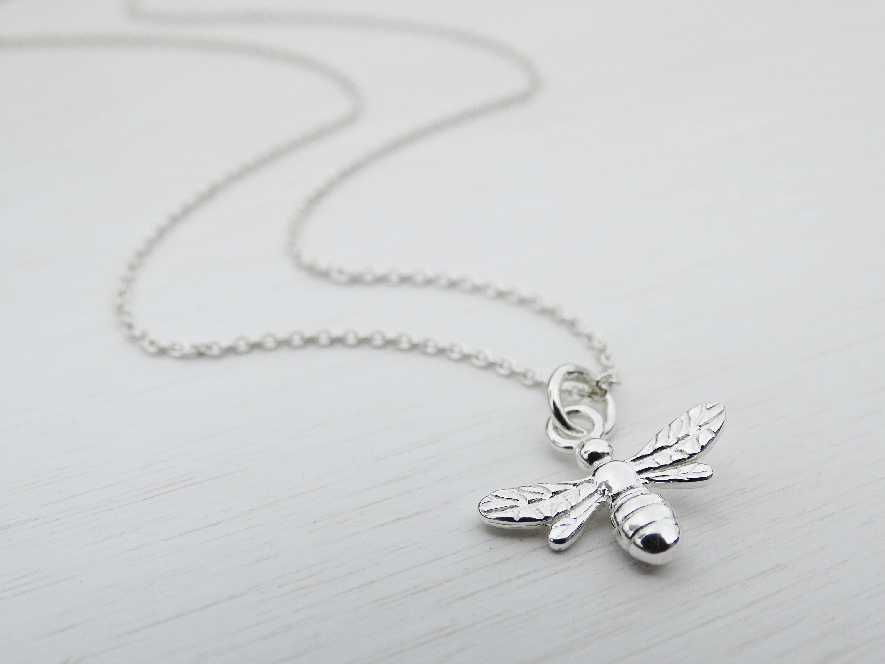 Silver Bee Necklace, Sterling Silver