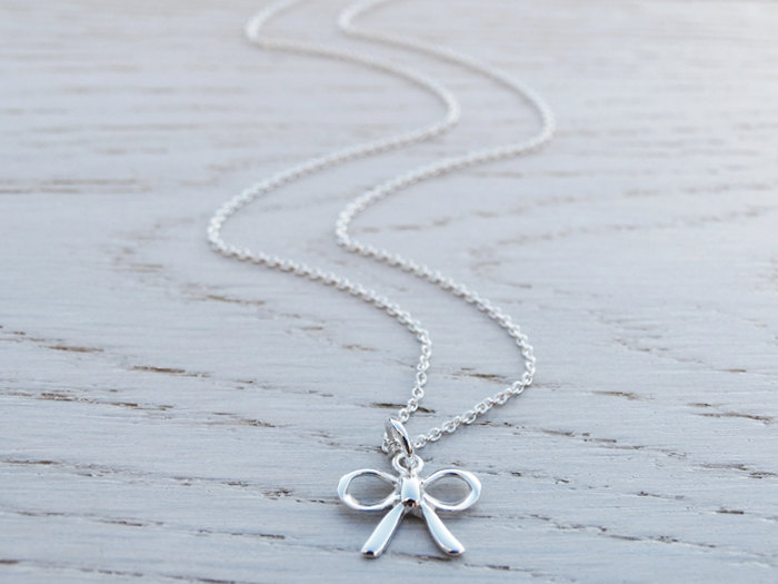 Silver Bow Necklace - Sterling Silver