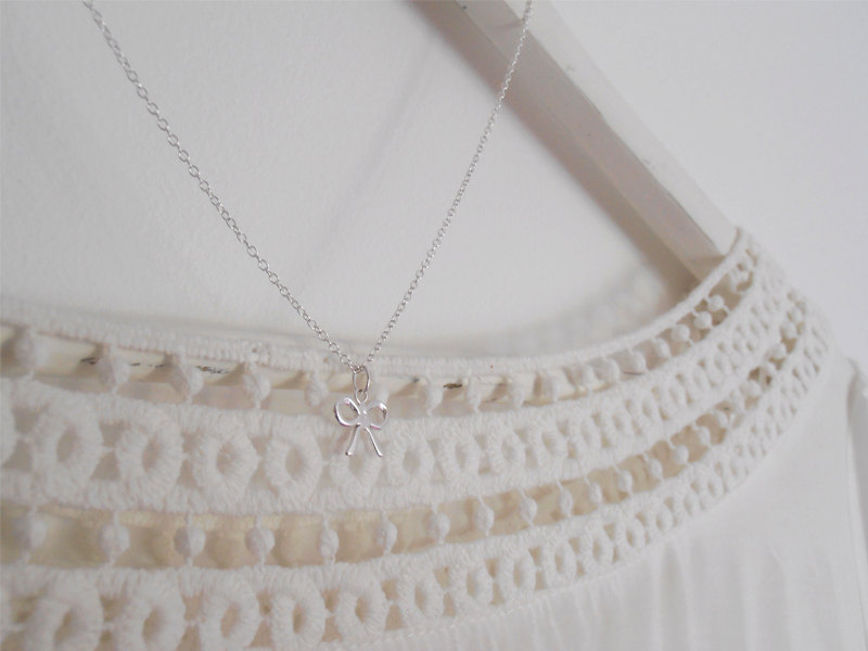 Silver Bow Necklace - Sterling Silver