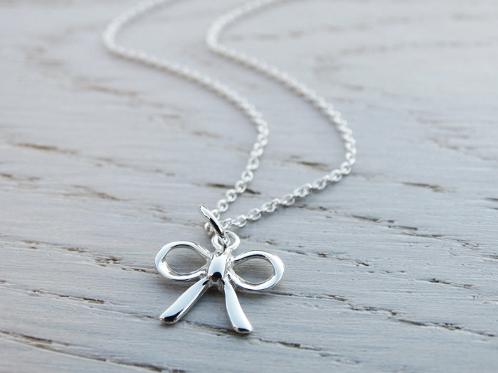Silver Bow Necklace - Sterling Silver