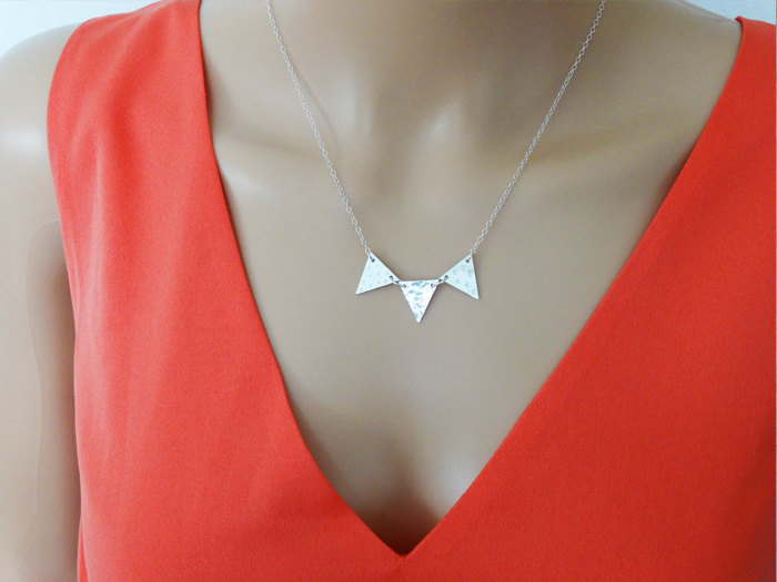 Silver Bunting Necklace - Sterling Silver