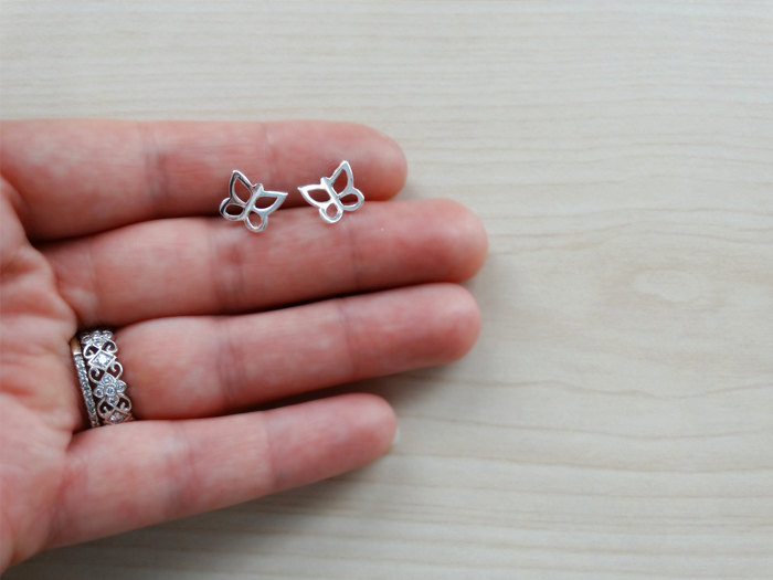 Silver Butterfly Studs - Sterling Silver