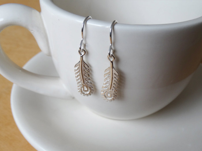 Silver Feather Earrings - Sterling Silver