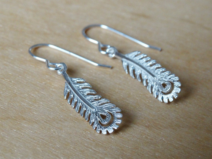 Silver Feather Earrings - Sterling Silver