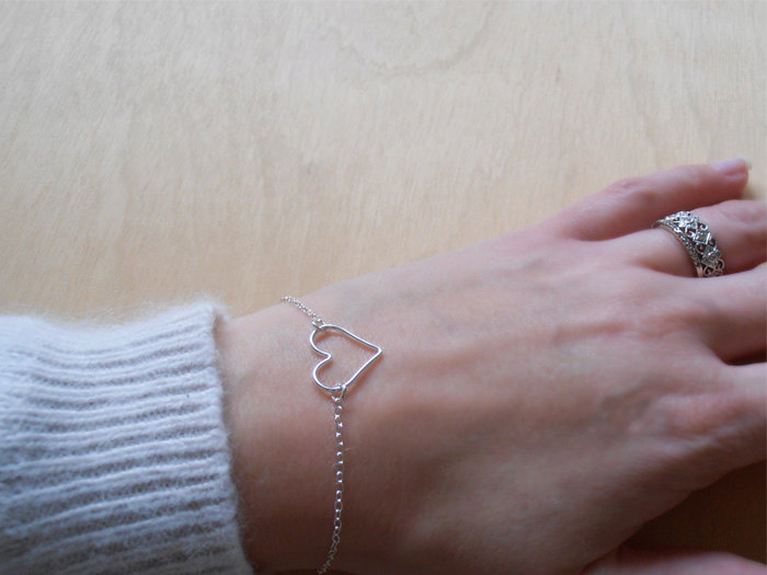 Silver Heart Bracelet - Sterling Silver