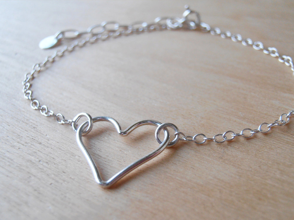 Silver Heart Bracelet - Sterling Silver
