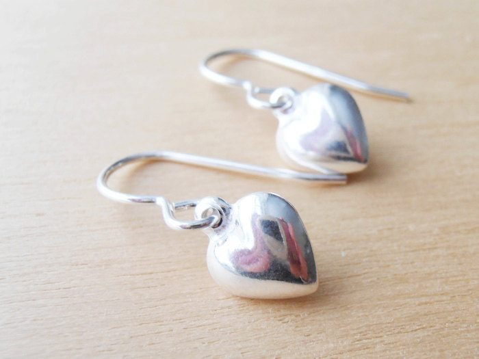 Silver Heart Earrings - Sterling Silver