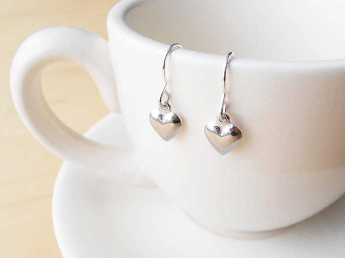Silver Heart Earrings - Sterling Silver