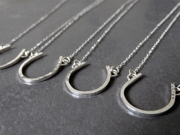 Silver Horseshoe Necklace - Good Luck Charm - Sterling Silver