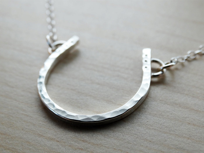 Silver Horseshoe Necklace - Good Luck Charm - Sterling Silver