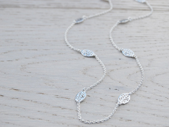 Silver Leaf Wrap Bracelet Or Necklace - Sterling Silver
