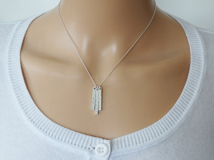 Silver Name Necklace - One Silver Stick - Sterling Silver
