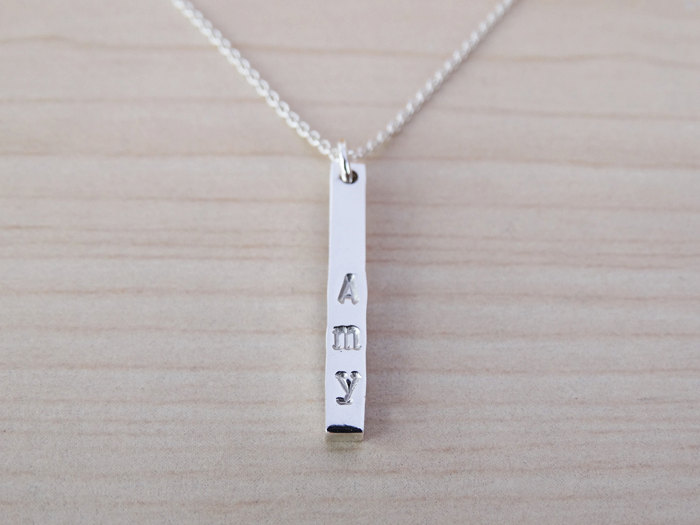 Silver Name Necklace - One Silver Stick - Sterling Silver