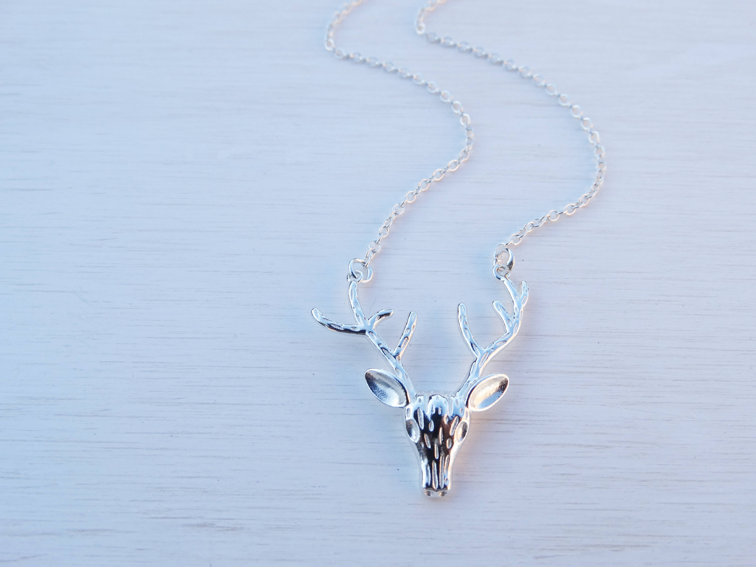 Silver Reindeer Necklace, Sterling Silver
