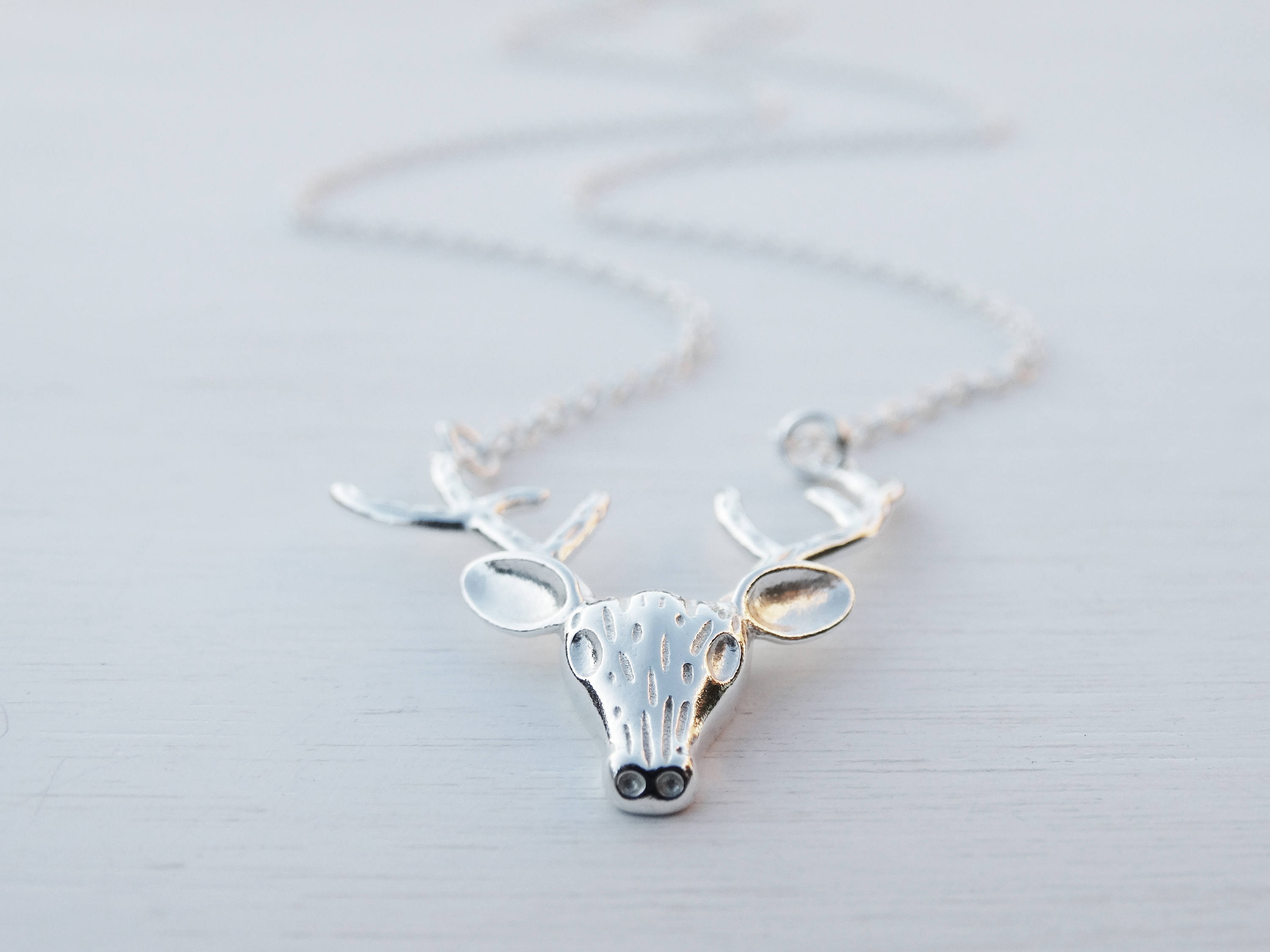 Silver Reindeer Necklace, Sterling Silver