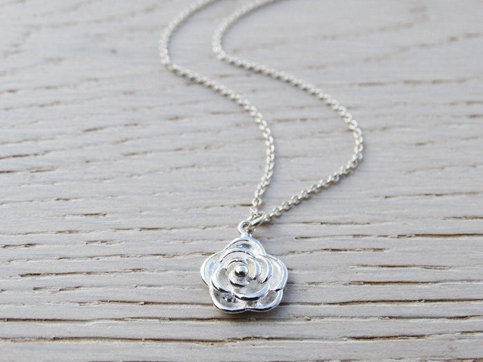 Silver Rose Necklace - Sterling Silver