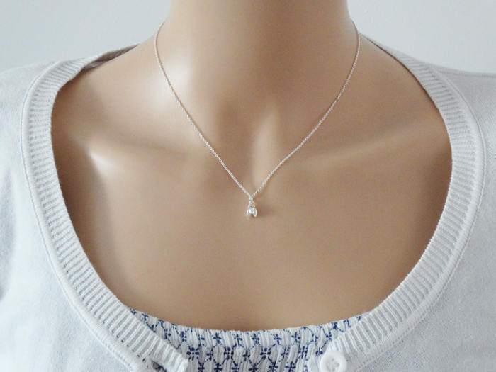 Silver Snowdrop Necklace - Sterling Silver