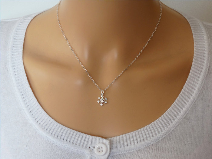 Silver Snowflake Necklace - Sterling Silver