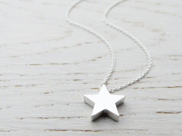 Silver Star Necklace - Solid Sterling Silver