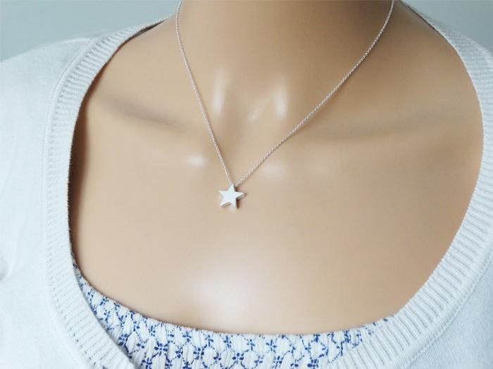 Silver Star Necklace - Solid Sterling Silver