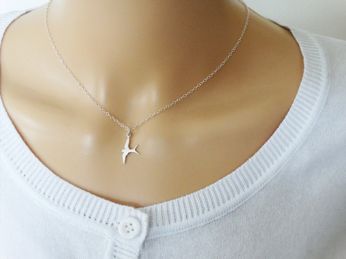 Silver Swallow Necklace - Sterling Silver
