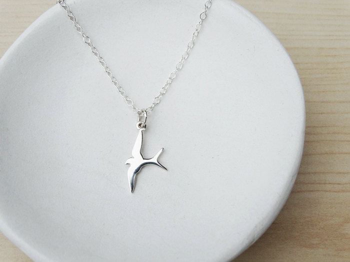 Silver Swallow Necklace - Sterling Silver
