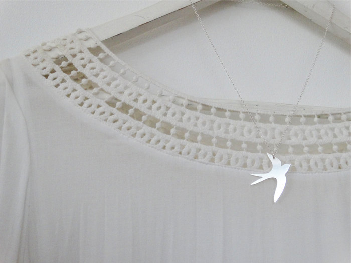 Silver Swift Necklace - Sterling Silver Bird