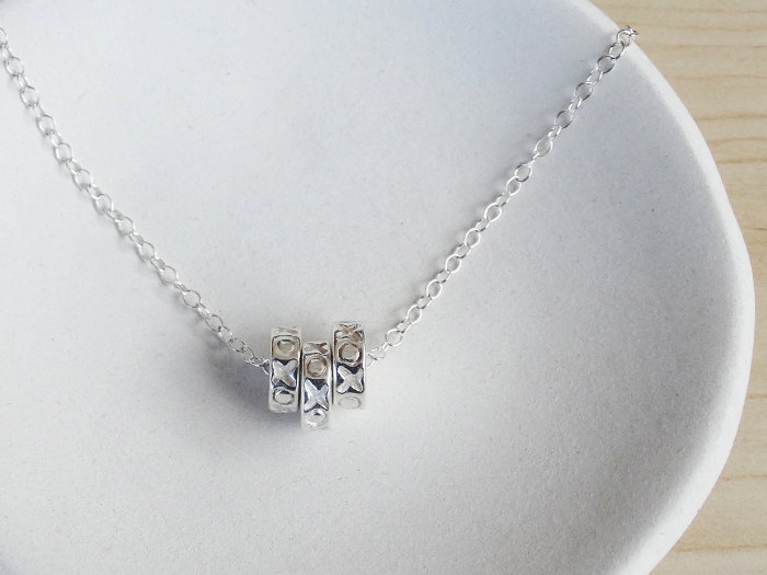 Silver XOXO Necklace - Sterling Silver