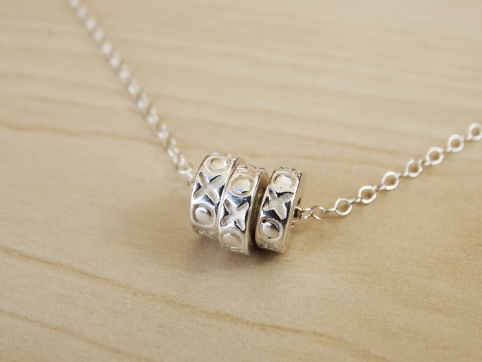 Silver XOXO Necklace - Sterling Silver