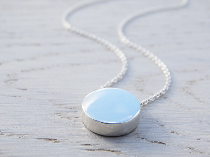 Solid Silver Circle Necklace - Sterling Silver