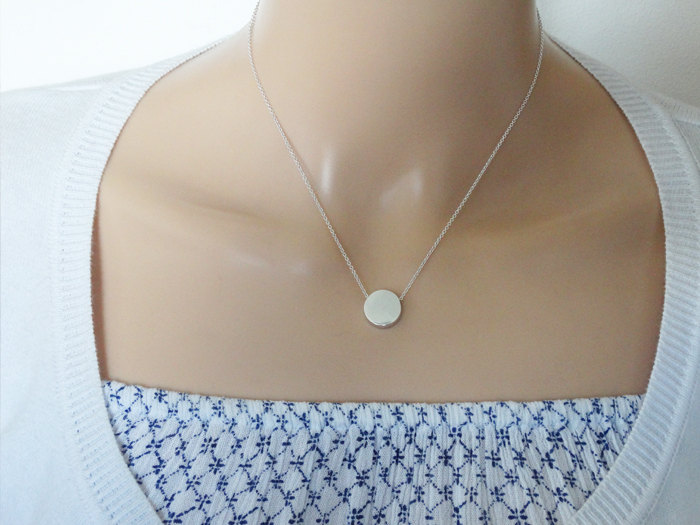 Solid Silver Circle Necklace - Sterling Silver