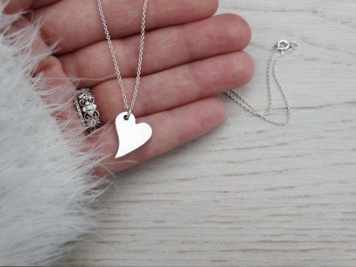 Solid Silver Heart Necklace - Sterling Silver