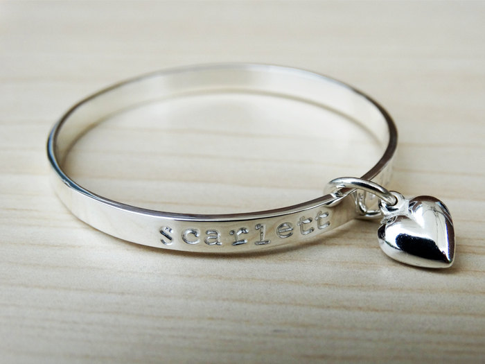 Sterling Silver Baby Bracelet With Heart