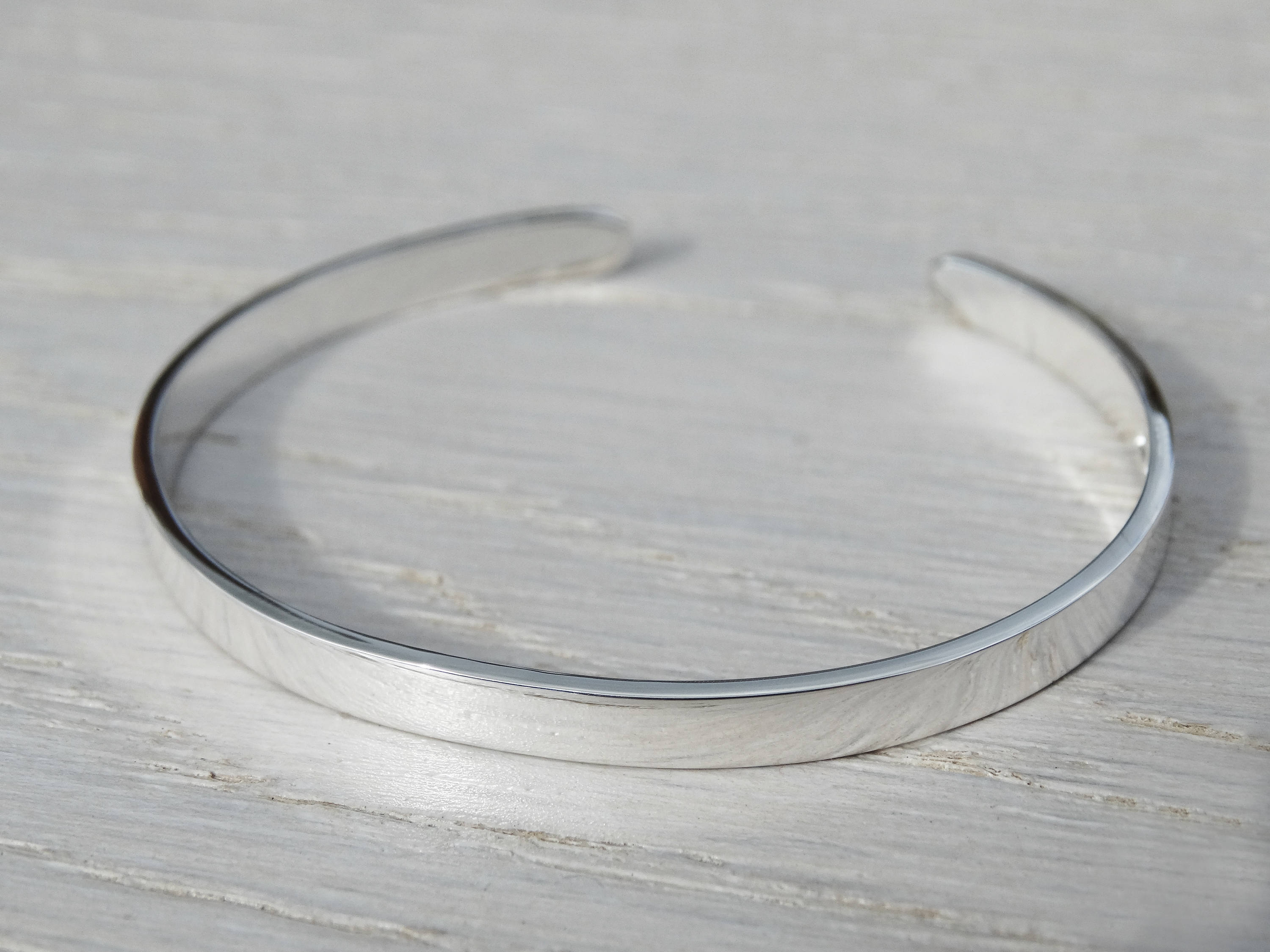 Sterling Silver Childrens Bangle - Christening Bracelet, Baptism Gift With Stamped Name