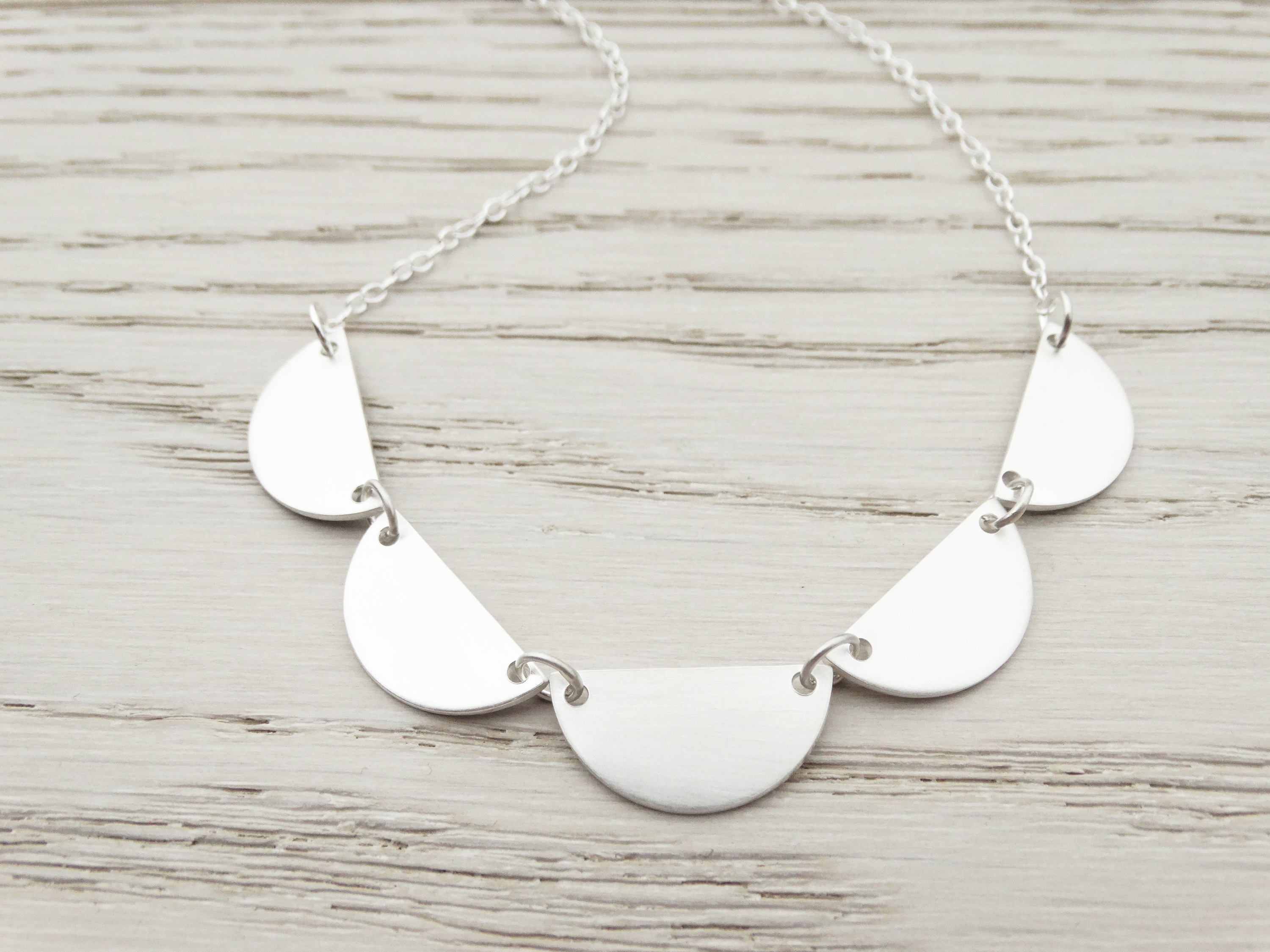 Sterling Silver Scalloped Necklace