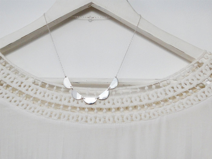 Sterling Silver Scalloped Necklace