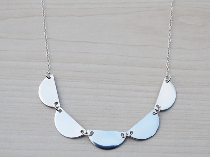 Sterling Silver Scalloped Necklace