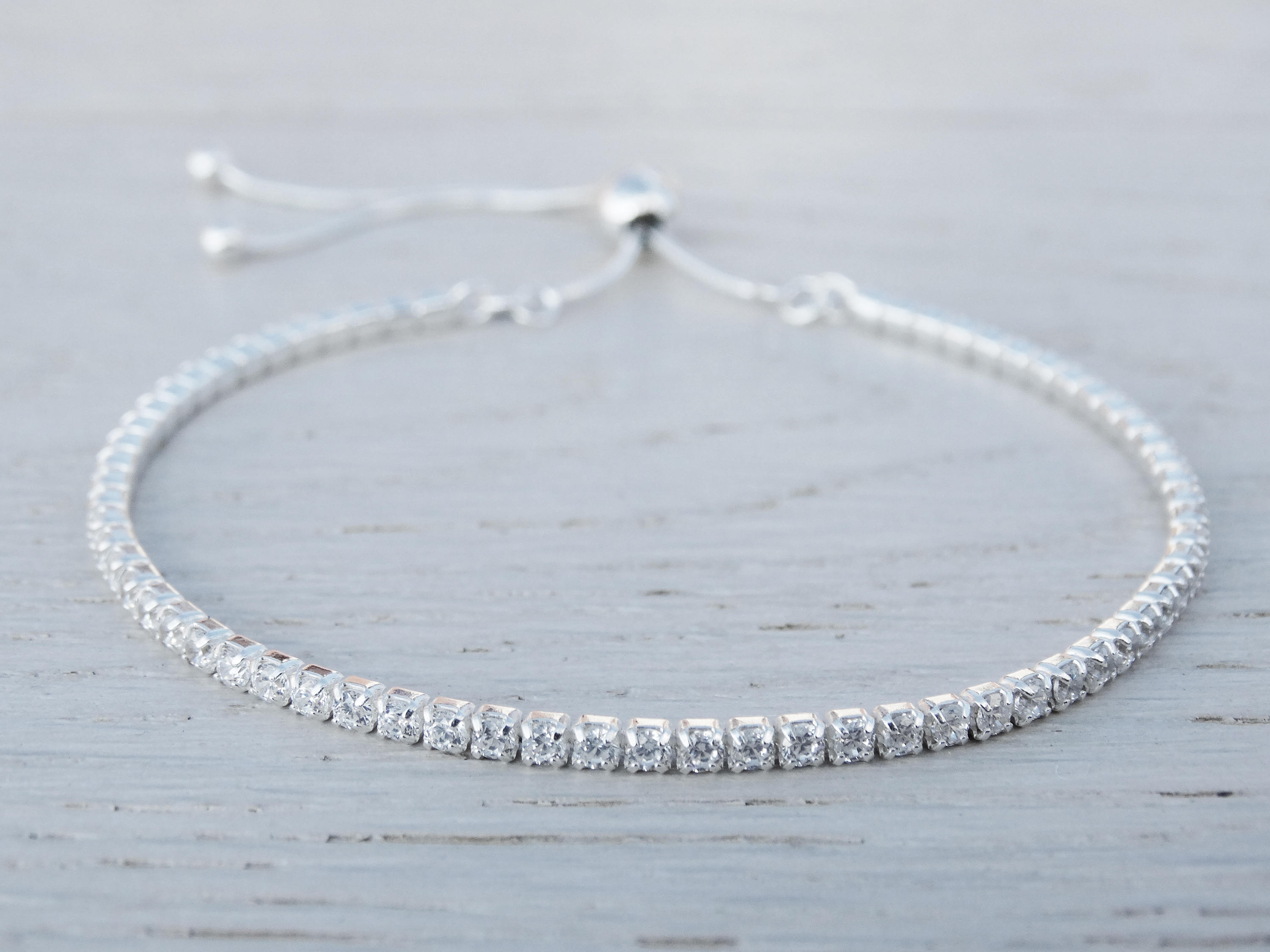 Sterling Silver Tennis Bracelet, Cubic Zirconia