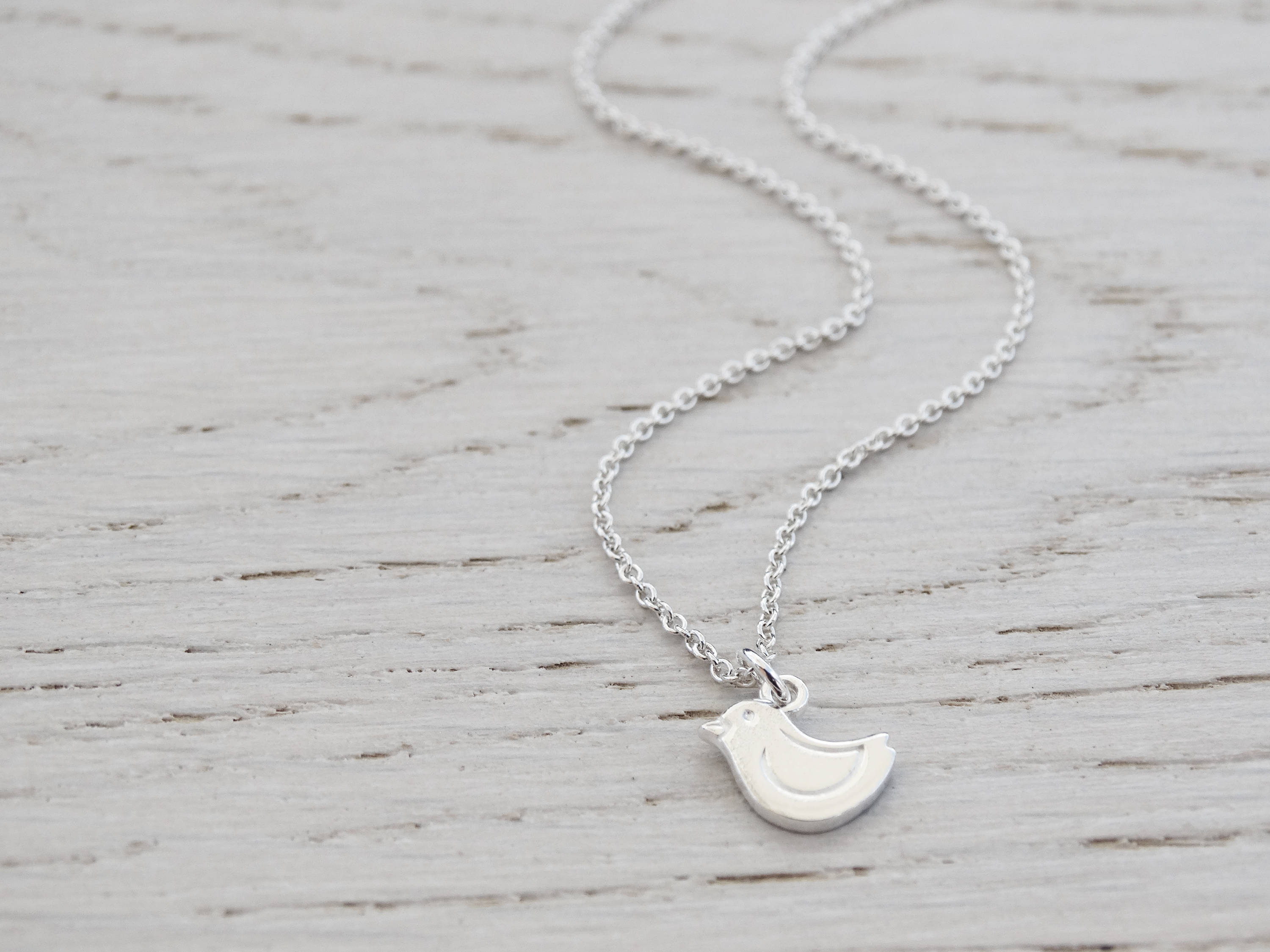 Tiny Bird Necklace, Childrens Jewellery, Sterling Silver