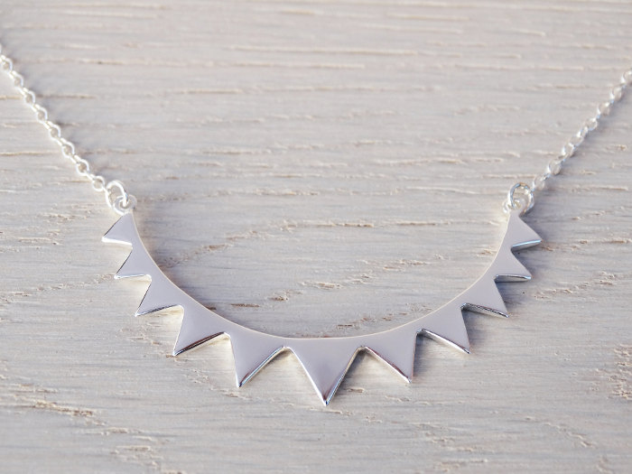 Tiny Silver Bunting Necklace - Sterling Silver