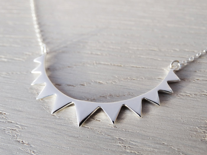 Tiny Silver Bunting Necklace - Sterling Silver