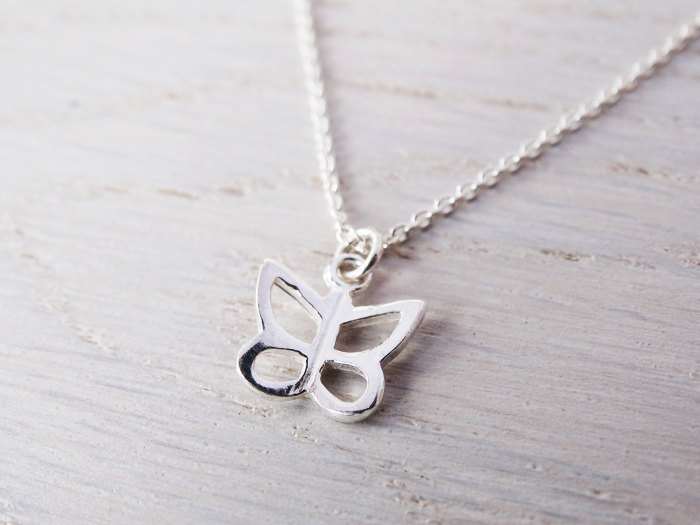 Tiny Silver Butterfly Necklace - Childrens Jewellery - Sterling Silver