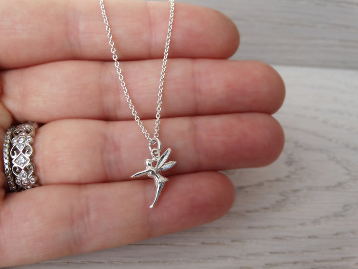 Tiny Silver Fairy Necklace - Tinkerbell - Childrens Jewellery - Sterling Silver