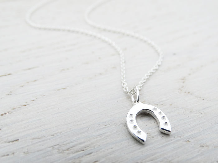 Tiny Silver Horseshoe Necklace - Good Luck Charm - Sterling Silver